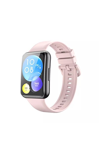 Nezih Case مسحوق سوار السيليكون الرياضي المتوافق مع ساعة Huawei Watch Fit 2