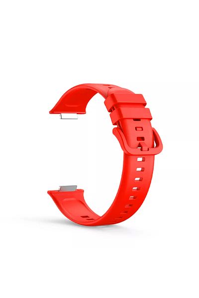 Nezih Case سوار سيليكون جل رياضي متوافق مع ساعة Huawei Watch Fit 2 باللون الأحمر