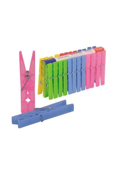 Zambak Plastic Clothes Pegs 24 Colorful (2 Packs x 24 PIECES TOTAL 48 PIECES)
