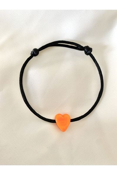 Misto Aksesuar Orange Heart Bracelet with Murano Glass Beads