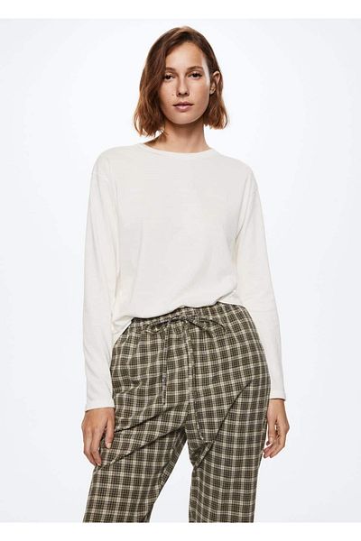 MANGO Woman Checkered Cotton Pajamas
