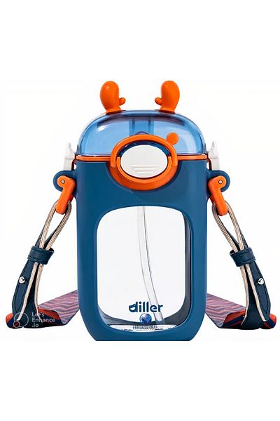 DILLER 400 ml Pipette Cleaning Water Bottle with Brush Bpa No Odor Leakage (Silicone Soft Ears) D-T4015