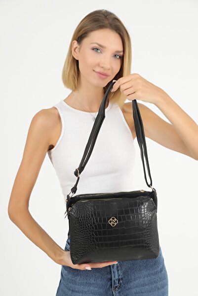 efnanstore حقيبة كروس سوداء بثلاث حجرات و5 حجرات