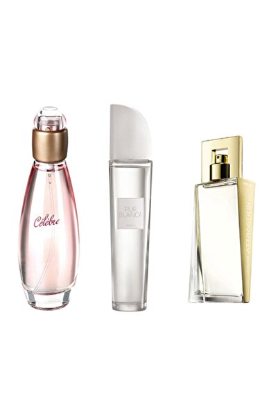 AVON Celebre Edt 50 Ml + Pur Blanca Edt 50 Ml + Attraction Edp 50 Ml Kadın 3l...