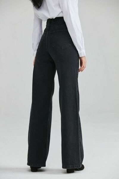 Trn JNS Blugi largi din Lycra cu talie super înaltă din anii 90 Pantaloni Palazzo
