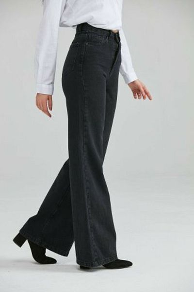Trn JNS Blugi largi din Lycra cu talie super înaltă din anii 90 Pantaloni Palazzo