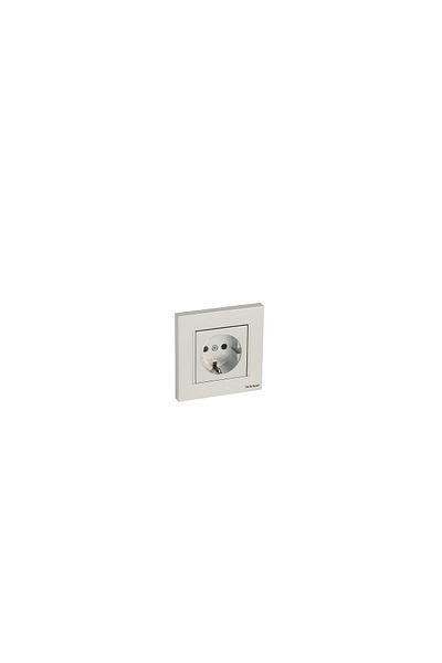 Netelsan Byobu Shiny Silver Grounded Socket - Framed