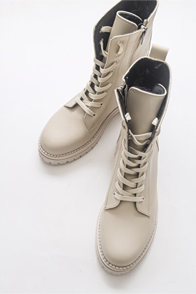 LuviShoes Γυναικείες μπότες Singa Beige Skin