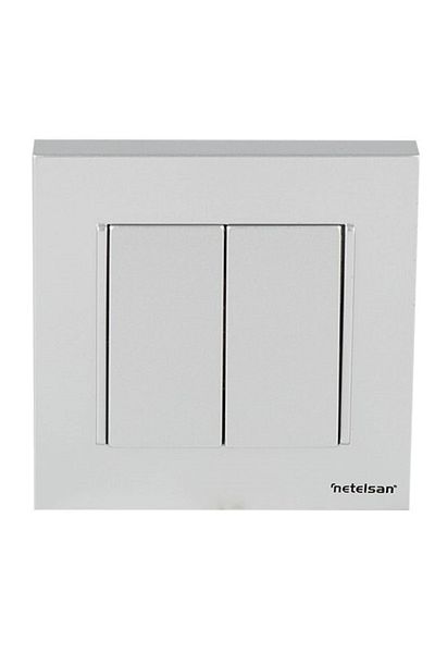 Netelsan Byobu Bright Silver Dual Switch Commutator - Framed