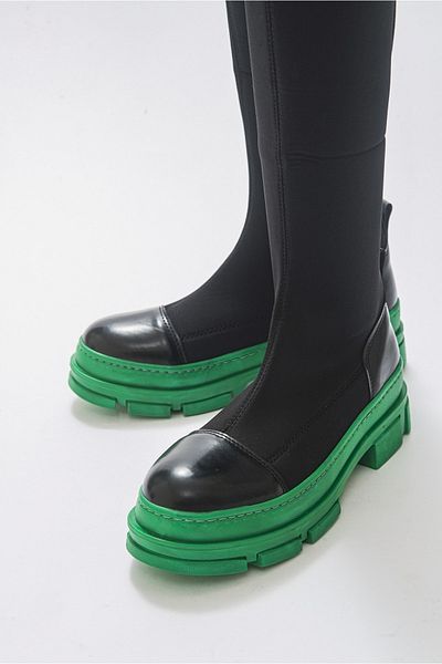 Luvi Bella Black - Dunkelgrüne Scuba-Damenstiefel