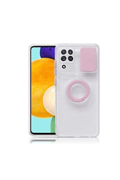 Ally Sm Galaxy A12 - M12 - F12 Kılıf Sürgülü Kamera Lens Korumalı Yüzük Stand...