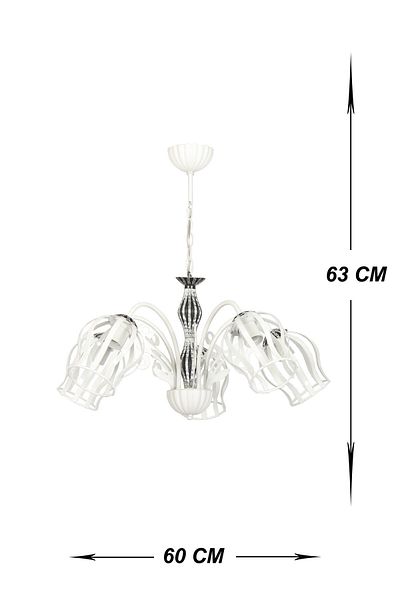 VENON Lighting Hüner 5 Piece White (FENER ARM METAL) Chandelier