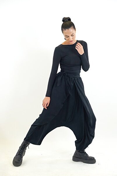 Catz Clothes Kalhoty Lea Black Shalwar + pásek