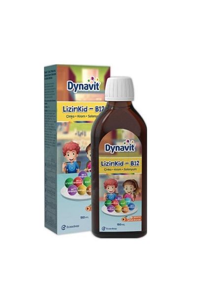Dynavit Lizinkid - B12 Food Supplement 150 ml - Peach Flavor