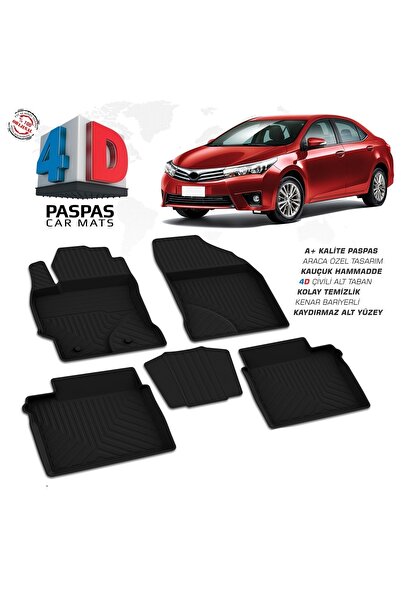 OmsaLine Corolla Uyumlu Bagaj Havuzu 4d Paspas Set 2013 2014 2015 2016 2017 2018
