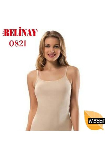 Belinay Modal Soft Γυναικείο Μπλουζάκι με ιμάντες 0821 - - Skin - M