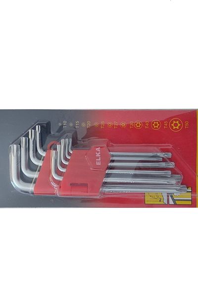 ELKA 9 Piece Torque Allen Set Star Tip T10-t50 Standard Type Allen Torx Packaged