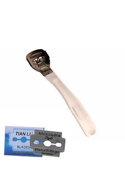 naque Topuk Nasır Jileti Raspa Topuk Temizleme Aparatı - 10 Adet Yedek Jilet