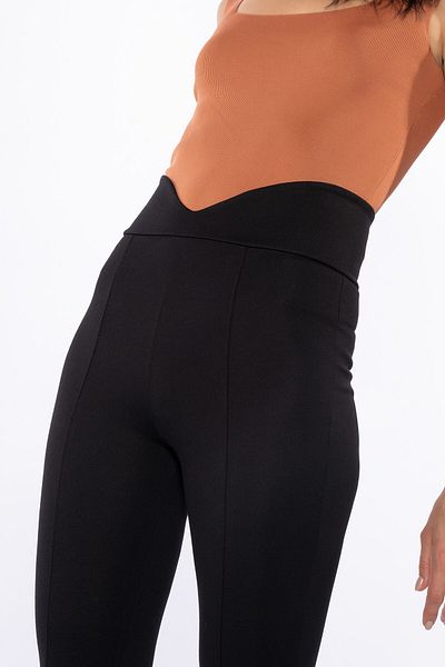 Grenj Fashion Jambiere tricotate de iarnă cu centură neagră în V cu talie înaltă
