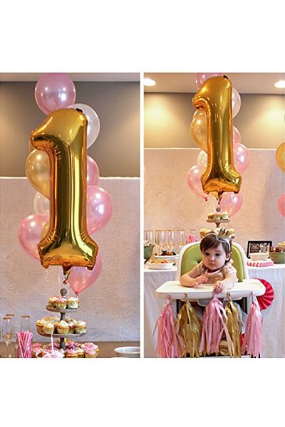 Znl Home 1 Year Old Foil Balloon 100 Cm Birthday Party Celebration Number