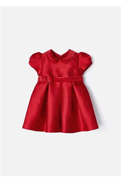 MAYORAL فستان بناتي أحمر بياقة فيونكة - 2944