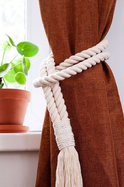 Emtory Home 2 Pieces of Cotton Thick Rope Ecru Bohemian Curtain Ornament - Curtain Holder