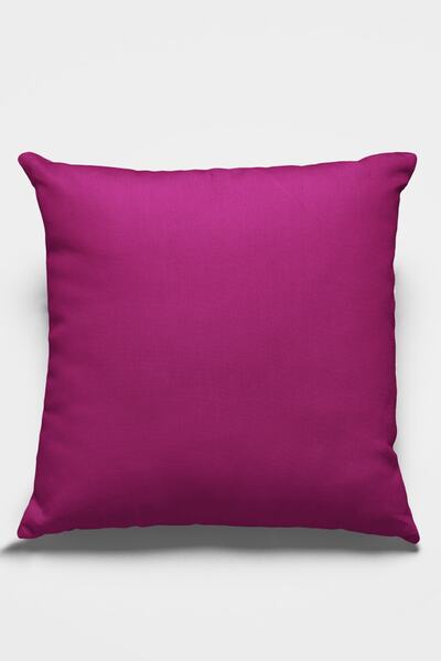 Lizia Home Fuchsia Plain Throw Pillow Cover Premium Fabric Thai Feather Upholstery Single Color Plain 43x43cm Krl015