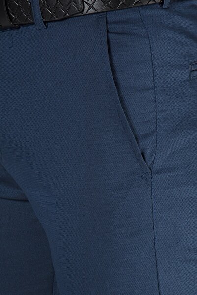 Terapi Men Erkek Slim Fit Petekli Italyan Kesim Keten Pantolon 21k-2200420-6 Gece Mavisi