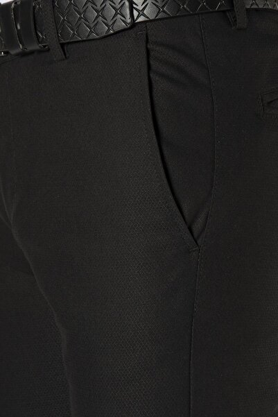 Terapi Men Erkek Siyah Slim Fit Italyan Kesim Keten Pantolon