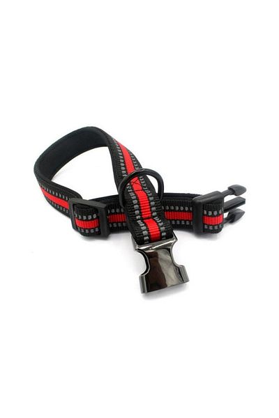 Mixpet Medium Breed Dog - Reflective Collar, Medium 2.5 Cm, Red 36-55 Cm