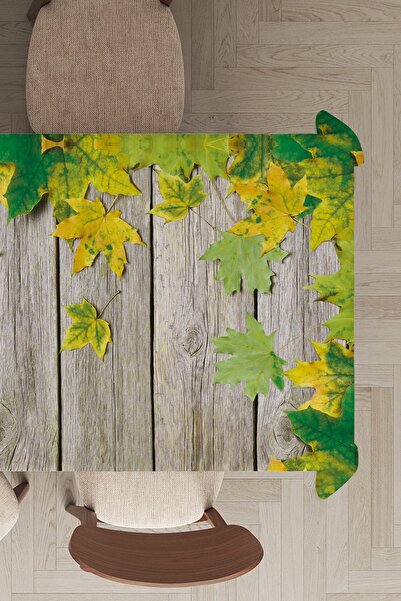 NeluxHome Covoraș de masă din catifea din pene de păsăre, rezistent la pete, lavabil, țesătură rezistentă la pete, cu frunze de platane 3d Mso150