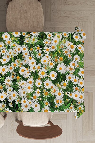 NeluxHome Прати можна, не залишає плям, не залишає плям, кашеміровий оксамит, скатертина з малюнком маргариток Mso318