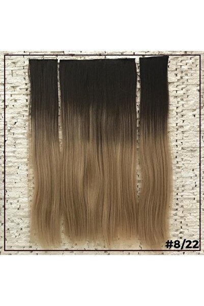 Eva Peruk 250 Gr 70 Cm Düz Fiber Yarımay Set Koyu Kumral Balköpüğü Ombreli
