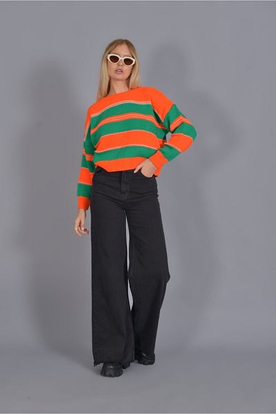 Trn JNS Blugi Palazzo casual din lycra cu talie super înaltă