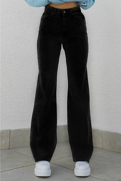 Trn JNS Blugi Palazzo casual din lycra cu talie super înaltă