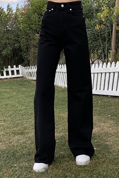 Trn JNS High Waist 90's Wide Leg Jeans with Pocket Detail