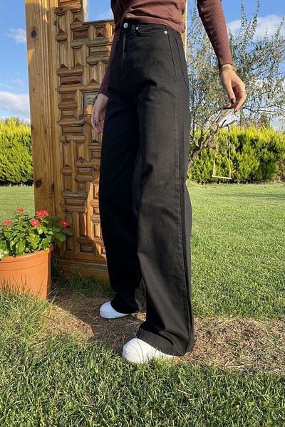 Trn JNS 90's Lycra Super High Waist Loose Jeans Palazzo Παντελόνι