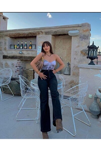 Trn JNS Black High Waist Wideleg Jean Trousers