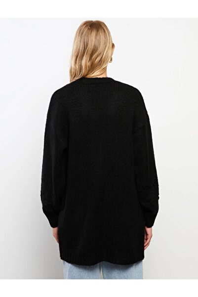 LC Waikiki Şal Yaka Kendinden Desenli Uzun Kollu Kadın Triko Hırka