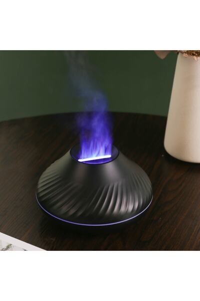 AteşTech Aroma Difüzör Gece Işığı 3d Volkanik Alev Nemlendirici Buhar Makinesi 130ml.