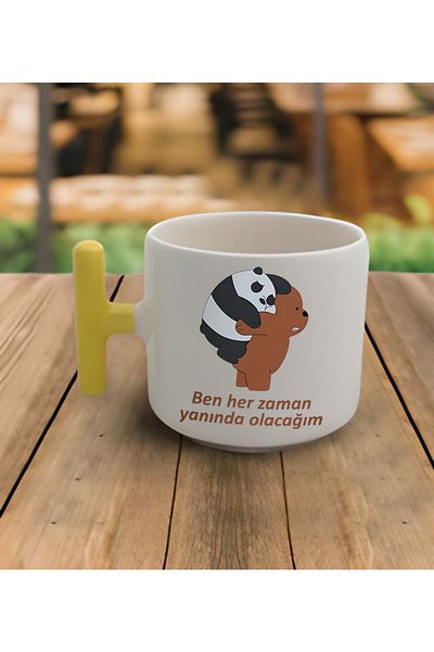 GünayStore Latte & Espresso Handmade Bff Friend Motto T Handle Mug 200 Ml