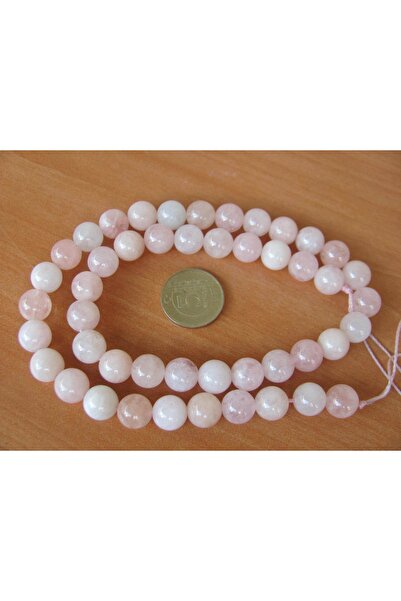 Minart مورجانيت طبيعي بيريل زبرجد وردي 8 مم قطع كروي 39 سم مصفوفة