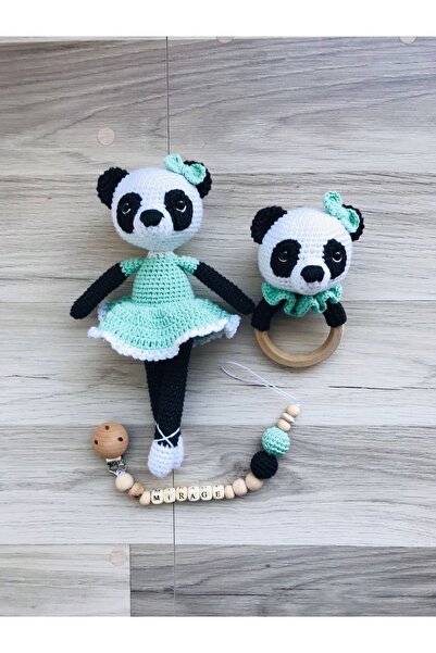 Damla Mirage Panda Set - Amugurumi Uyku Arkadasi - Organik Oyuncak