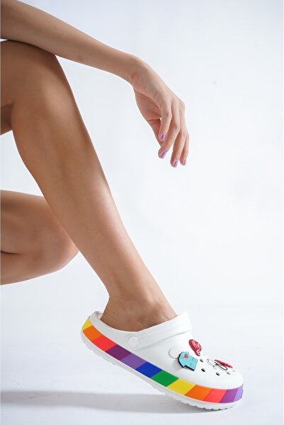 OZYO Samesa Saboți albi cu accesorii Eva Summer Beach - Papuci zilnici pentru medic și asistentă de spital