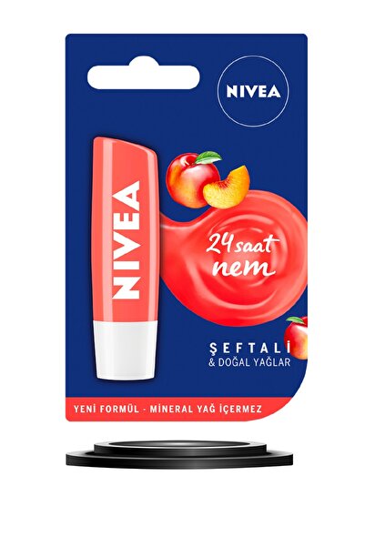 NIVEA Şeftali Dudak Bakım Kremi 4,8gr,24 Saat Nem