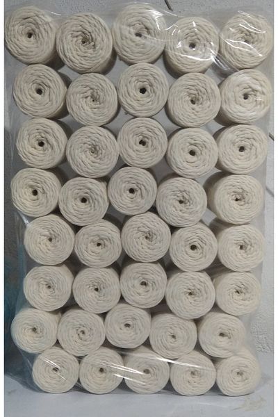 HÜKÜMRAN 10 Kg Μακραμέ Σχοινί Τσαρνάζισμα 3 Mm Μονό Twist Ecru