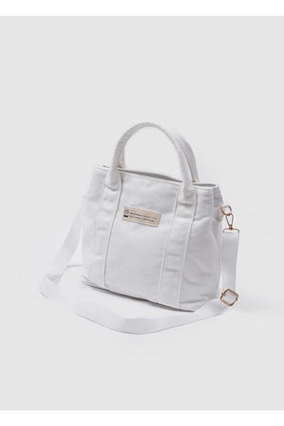 Mojos Geantă de damă din țesătură de in organic Hope White