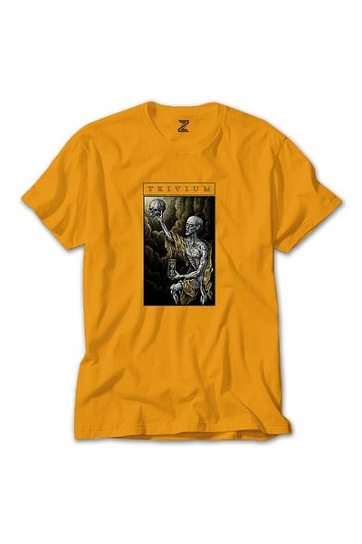Z zepplin Κίτρινο T-shirt με μοτίβο κρανίου Trivium