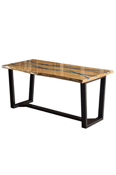 Evka Meddy Yemek Masası, Masif Ahşap Masa, Ahşap Mutfak Masası, Epoksi Masa 1...