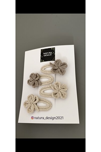 NATURA DESİGN Set de 4 catarame cu cataramă tricotate Clover